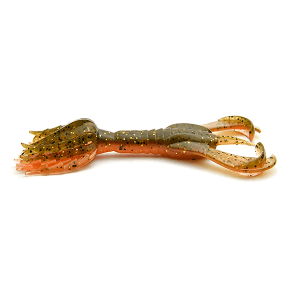 KEITECH Hyper Spider 3.2" Length: 3.2" (81mm) (6 pcs/pack) #520 Green Pumpkin Orange Gold