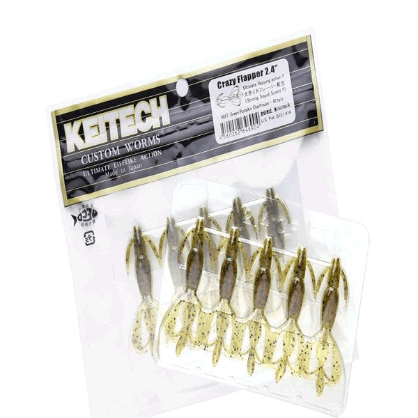 KEITECH CRAZY FLAPPER 2.4" 2.1g (10 pcs/pack) #101 GREEN PUMPKIN PEPPER
