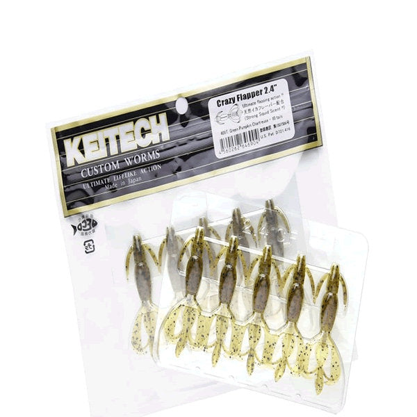 KEITECH CRAZY FLAPPER 2.4" 2.1g (10 pcs/pack) #401 GREEN PUMPKIN CHARTREUSE