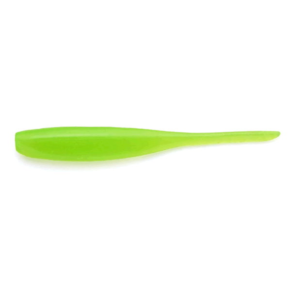KEITECH Shad Impact 2" Length: 2" (51mm) (12 pcs/pack) #026 Clear Chartreuse Glow