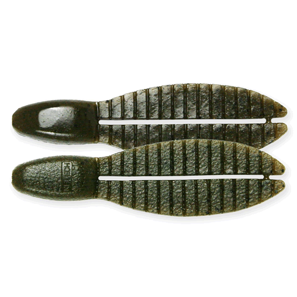 KEITECH Flex Chunk Small Medium 2.6" Length: 2.6" (66mm) (7 pcs/pack) #101 Green Pumpkin Pepper