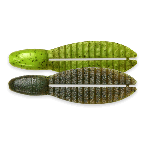 KEITECH Flex Chunk Small Medium 2.6" Length: 2.6" (66mm) (7 pcs/pack) #401 Green Pumpkin Chartreuse