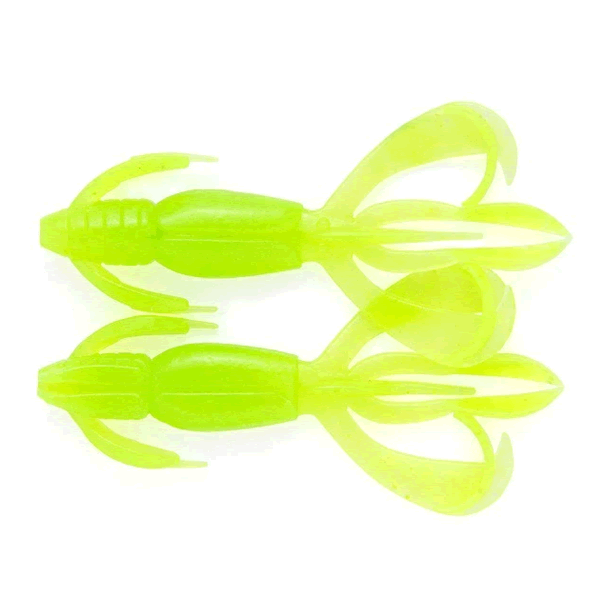 KEITECH Crazy Flapper 2.8" Length: 2.8" (71mm) (8 pcs/pack) #026 Clear Chartreuse Glow