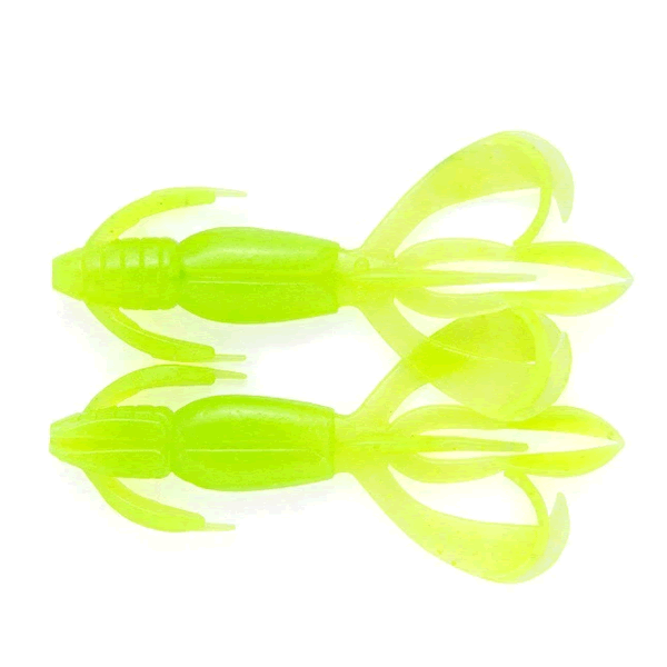 KEITECH Crazy Flapper 3.6" Length: 3.6" (91mm) (7 pcs/pack) #026 Clear Chartreuse Glow