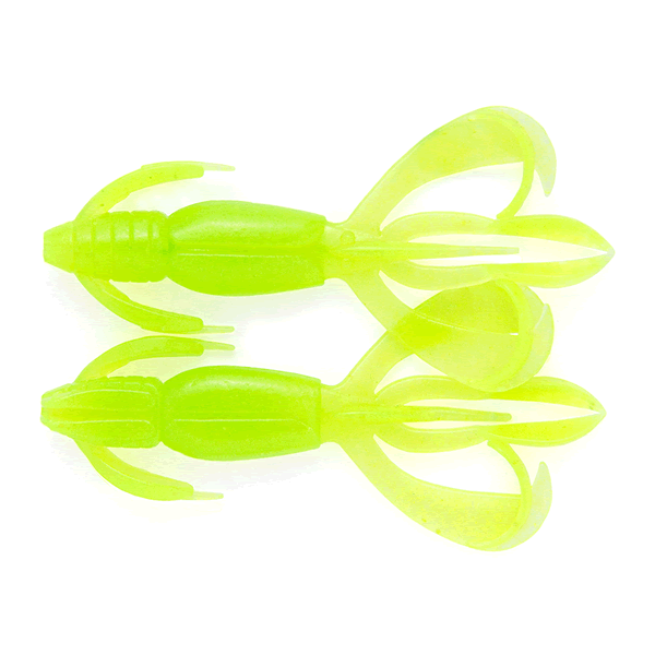 KEITECH Crazy Flapper 4.4" Length: 4.4" (112mm) (6 pcs/pack) #026 Clear Chartreuse Glow