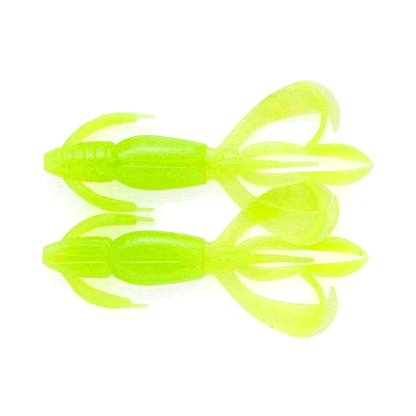 KEITECH Crazy Flapper 2.4" Length: 2.4" (61mm) (10 pcs/pack) #026 Clear Chartreuse Glow