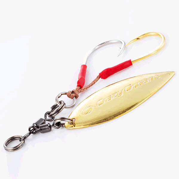 Crazy Ocean FLASH ASSIST BLADE TUNE M (2 pcs/pack) GOLD fishing terminal tackle
