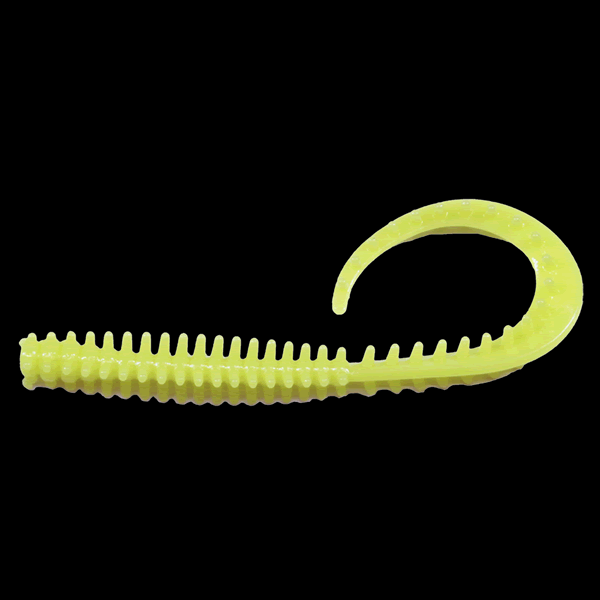 Crazy Ocean UMIKEMUSHI CURLY HF 2.8" (6 pcs/pack) #108 GLOW CHART saltwater fishing lure