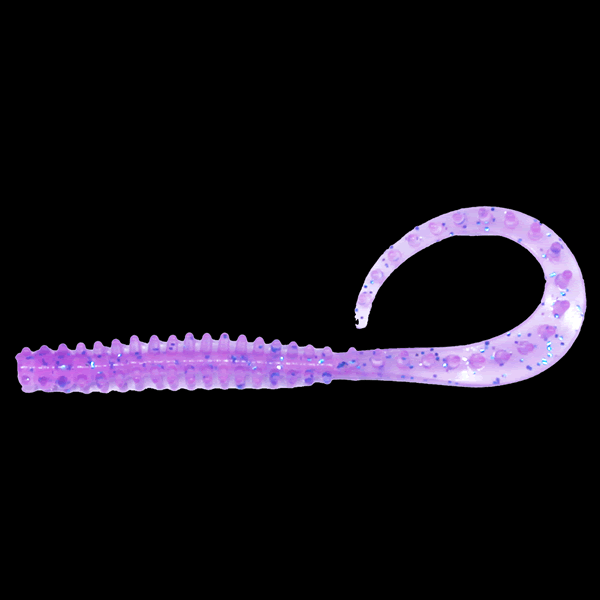 Crazy Ocean UMIKEMUSHI CURLY HF 2.8" (6 pcs/pack) #109 CLEAR PURPLE RAME/UV saltwater fishing lure