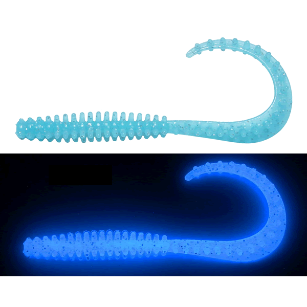 Crazy Ocean UMIKEMUSHI CURLY 2.8" (6 pcs/pack) #18 CREAM SODA BL GLOW saltwater fishing lure