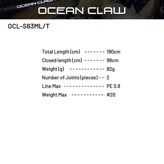 Crazy Ocean OCEAN CLAW OCL-S63ML/T (Spinning) - Britannic Trade