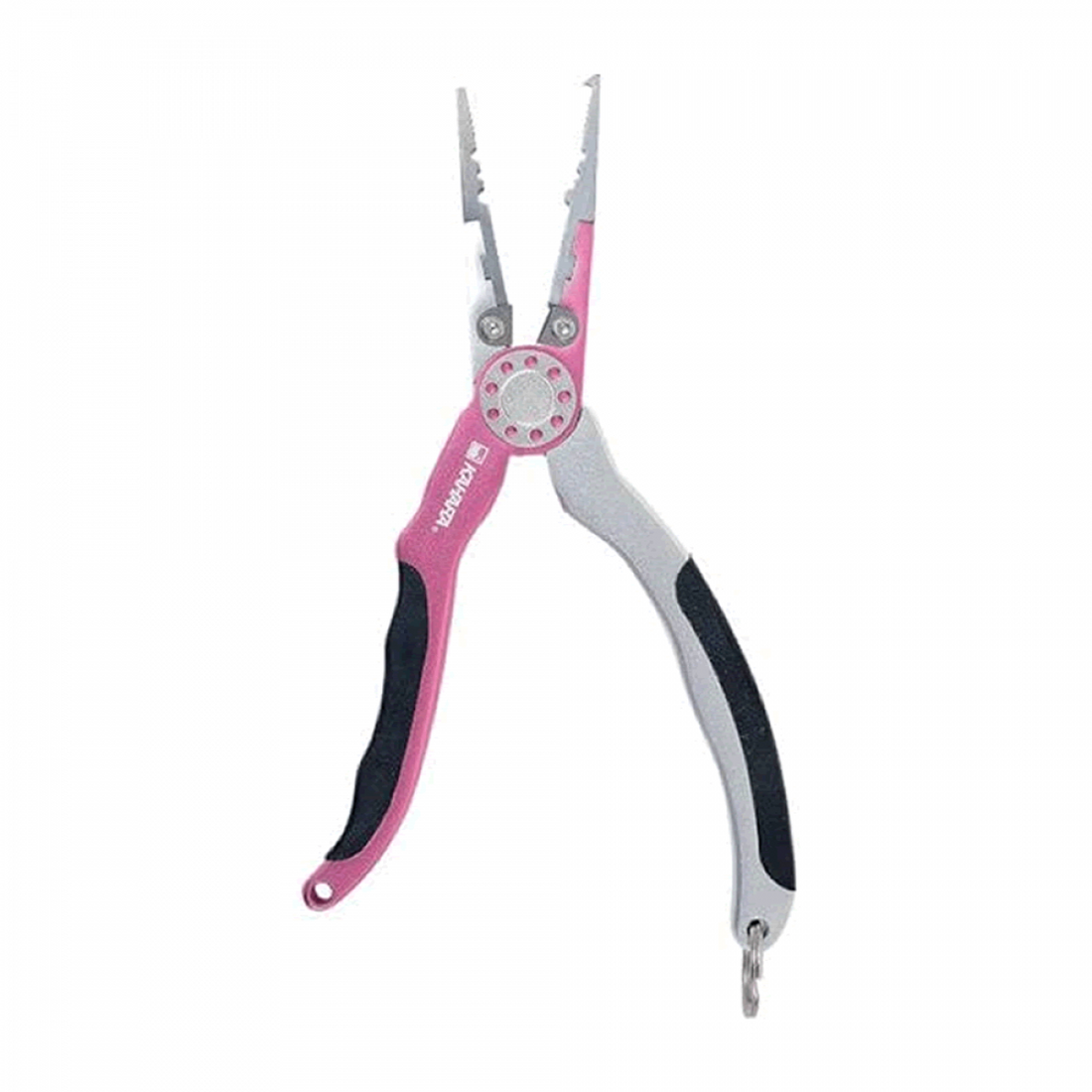 KAHARA ALUMINUM PLIERS SLIM TYPE 6.5" 6.5 inch RUBBER HANDLE PINK / SILVER fishing accessory