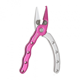 KAHARA ALUMINUM PLIERS 4.5" 4.5 inch STRAWBERRY / SILVER fishing accessory