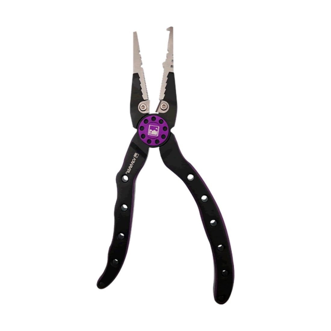 KAHARA HEAVY-DUTY ALUMINUM PLIERS 6.5" MAT BLACK / PURPLE fishing accessory
