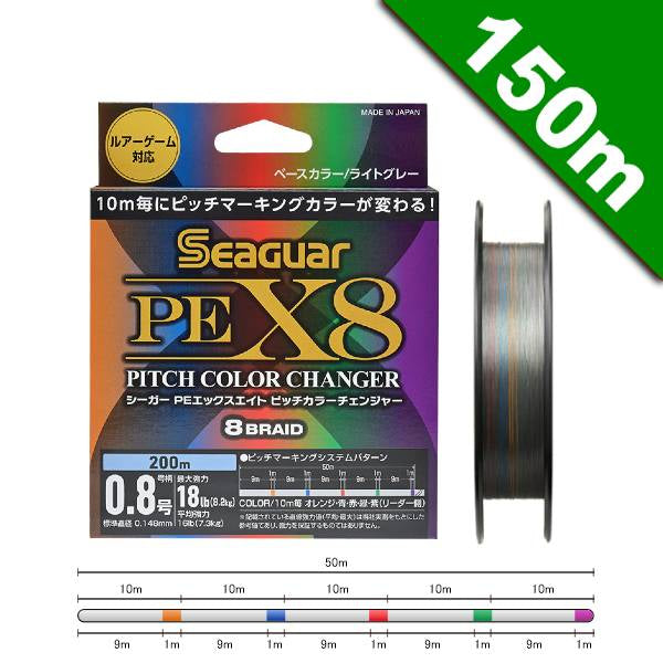 Seaguar SEAGUAR PE x8 PITCH COLOR CHANGER #1 (20 lb) - 150m PE GRAY MULTI