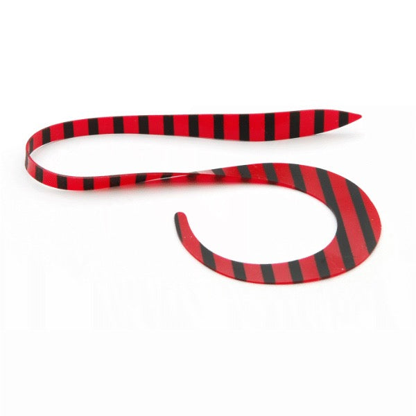RISE JAPAN NAMIDAMA NECKTIE HUTOMIJIKA CURLY #NF10 RED BLACK ZEBRA saltwater fishing lure