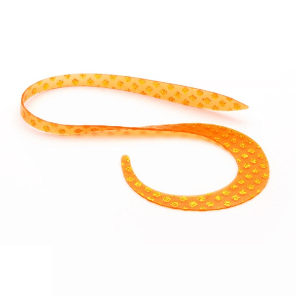 RISE JAPAN NAMIDAMA NECKTIE HUTOMIJIKA CURLY #NF11 ORANGE GOLD DOTS saltwater fishing lure