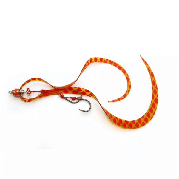 RISE JAPAN NAMIDAMA UNIT CHODOYO CURLY #YCC08 RED SCALE saltwater fishing lure