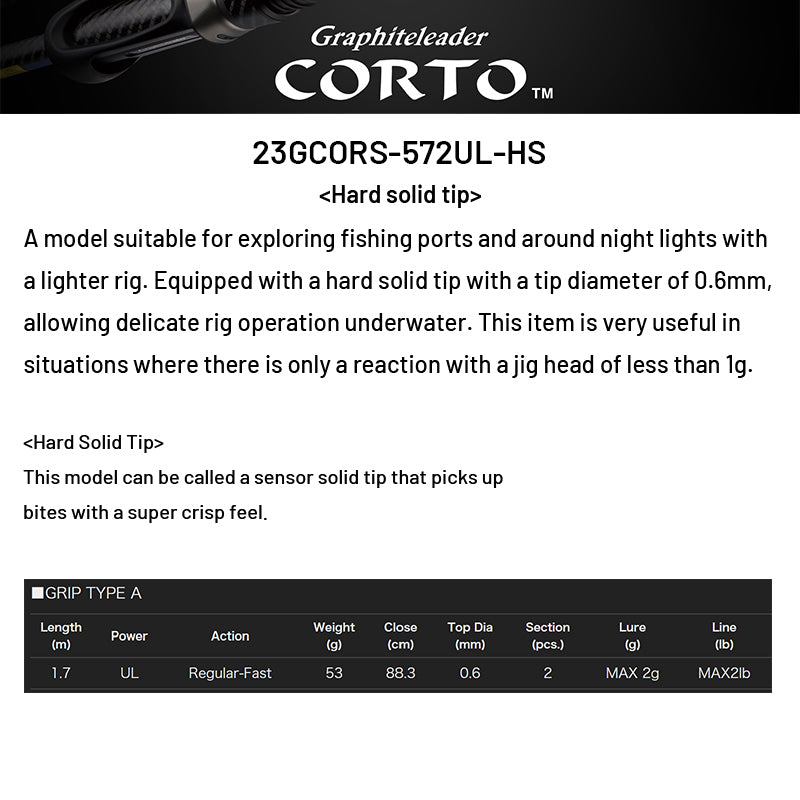 OLYMPIC Graphiteleader CORTO 23GCORS-572UL-HS (2 pieces, Spinning) fishing rod