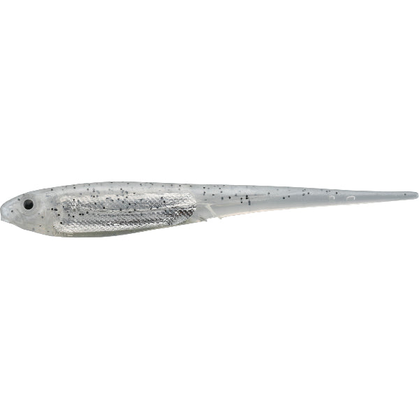 IMAKATSU FLASH NEEDLE SHAD 4" (6 pcs/pack) #S-288 PEARL WHITE PEPPER / CLEAR