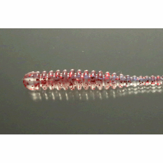 issei SILKY SHAD 2" (14 pcs/pack) #002 CLEAR RED FLAKE
