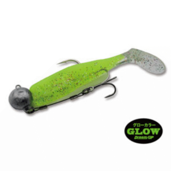 Dreem UP FLAT RANGER 3.5" SET 14g Jig Head 14g #13 PANIC CHART GLOW