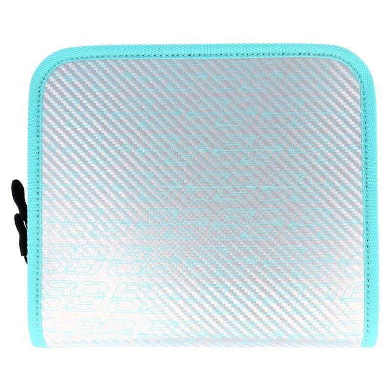 RODIO CRAFT CARBON WALLET LARGE (200 x 180 x30mm) SILVER / RC×RC TURQUOISE LOGO