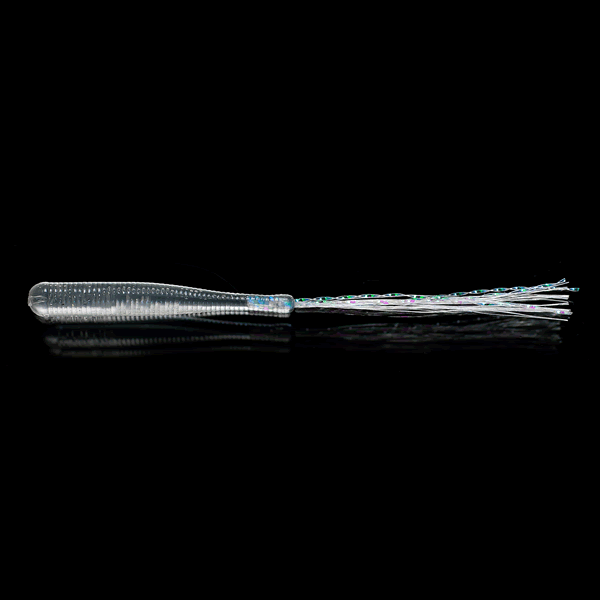 Fish Arrow FLASHER WORM 1" SW (6 pcs/pack) #01 CLEAR