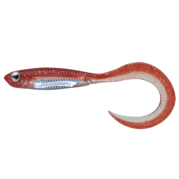 Fish Arrow FLASH-J CURLY 2" SW (5 pcs/pack) #138 KAHKI ORANGE/SILVER