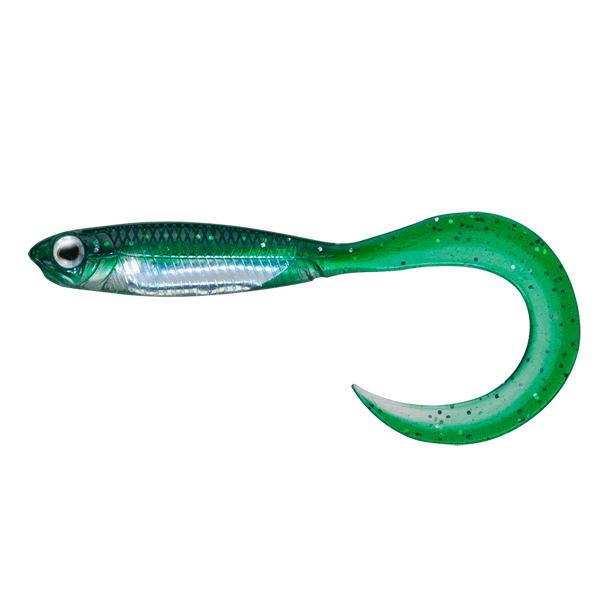 Fish Arrow FLASH-J CURLY 2" SW (5 pcs/pack) #139 KABURA GREEN/SILVER