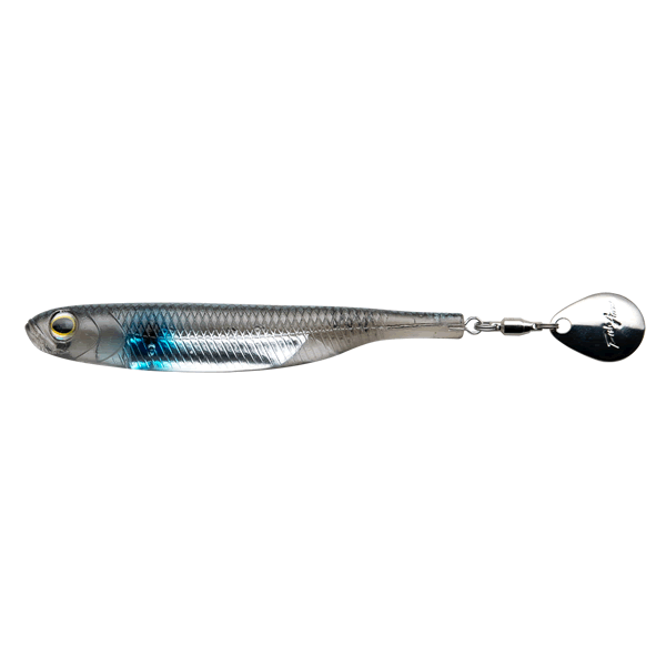 Fish Arrow FLASH-J SPIN ELASTOMER 3" SALT (3 pcs/pack) #102 BLUE SPOT/SILVER