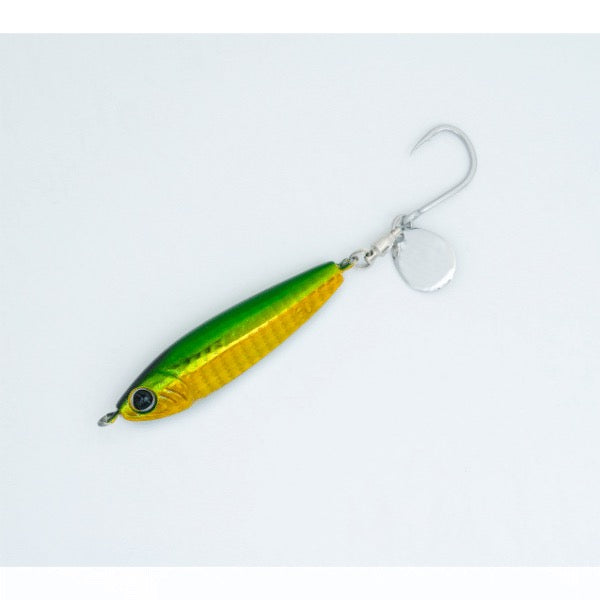 Zeake F SARDINE BLADE TUNE 80g FSB208 GREEN GOLD GLOW UV saltwater fishing lure