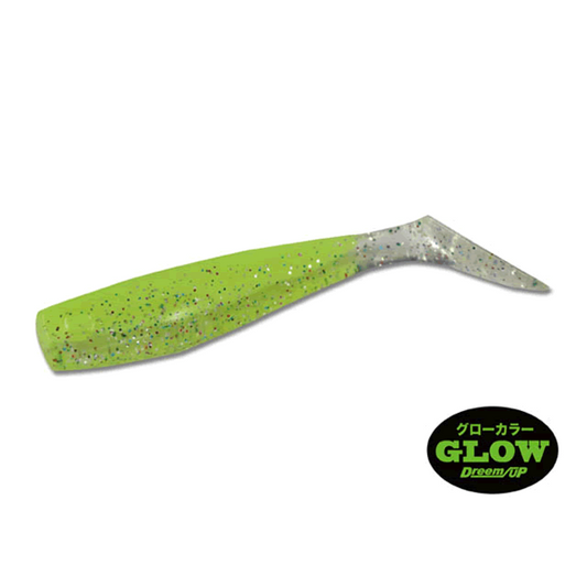 Dreem UP DREEM SHAD 4" 10.2cm (5 pcs/pack) #13 PANIC CHART GLOW