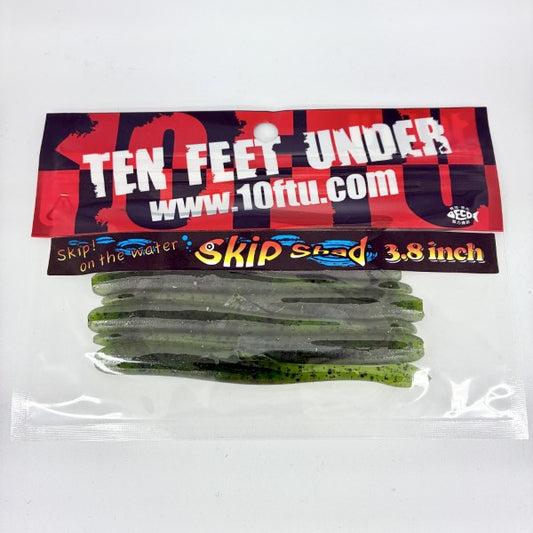 TEN FEET UNDER SKIP SHAD 3.8" (8 pcs/pack) #2 WATER MELON PEPPER