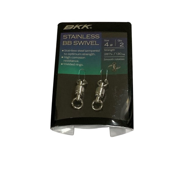 BKK STAINLESS BB SWIVEL #4 (2 pcs/pack) fishing terminal tackle