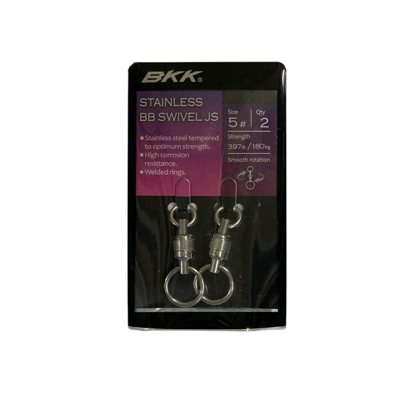 BKK STAINLESS BB SWIVEL JS #0 (2 pcs/pack) fishing terminal tackle