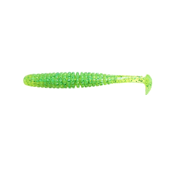 issei Caramel Shad 3.5" (6 pcs/pack) #056 CHART GREEN GLITTER