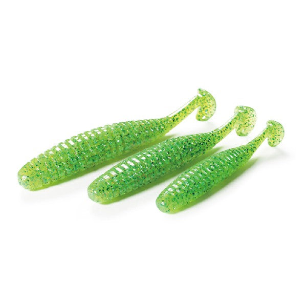 issei UMITARO CARAMEL SHAD 4" (5 pcs/pack) #056 CHART GREEN GLITTER