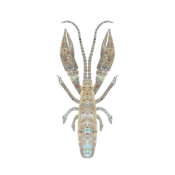 RUDIE'S HATA GUI EBI 3.5" (6 pcs/bag) CLEAR HOLO saltwater fishing lure