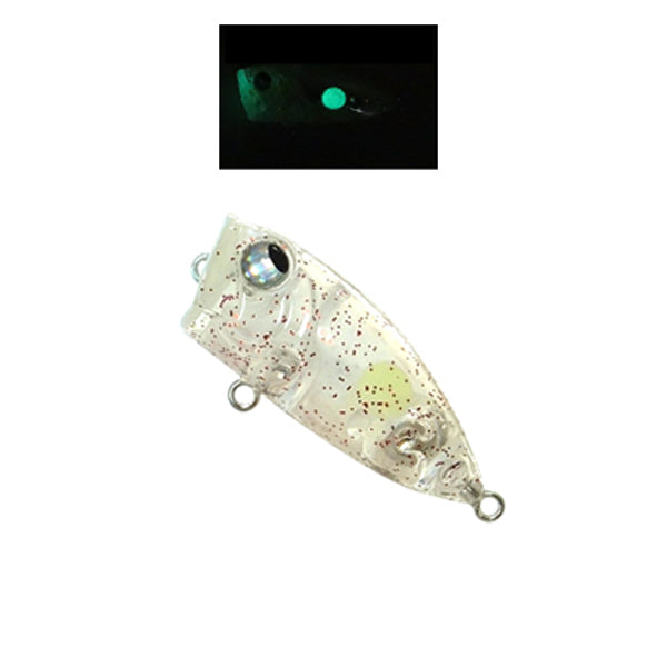 RUDIE'S MEBA POPPER Z 35mm : 3.5g CLEAR AKA RAME SPOT GLOW saltwater fishing lure