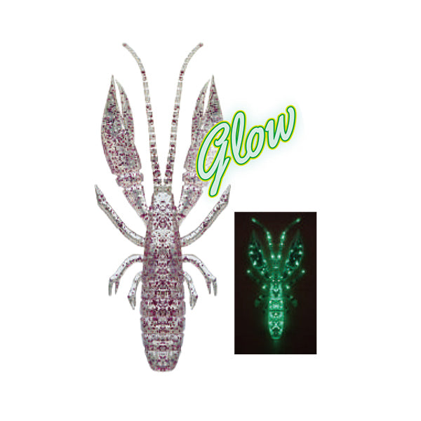 RUDIE'S HATA GUI EBI 3.0" (7 pcs/bag) CHIRATSUKI GLOW SAKURA saltwater fishing lure
