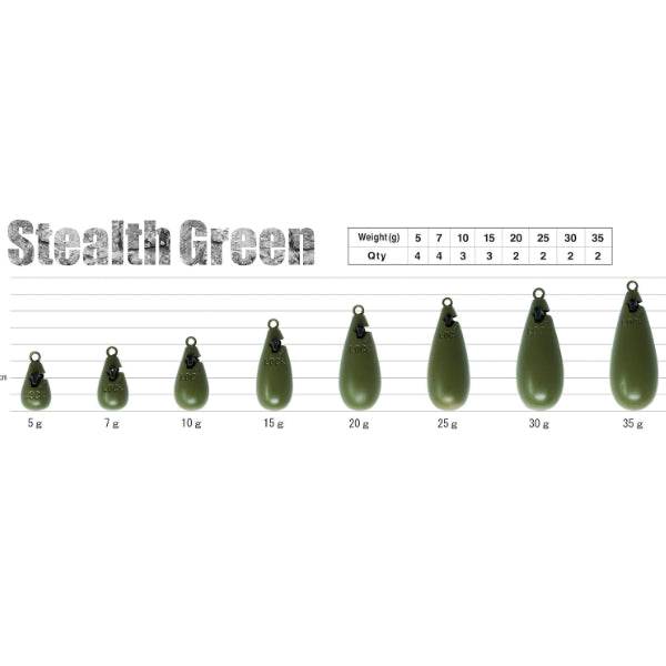 RUDIE'S ROCK GAME SINKER 5g (4 pcs/pack) STEALTH GREEN - Britannic Trade
