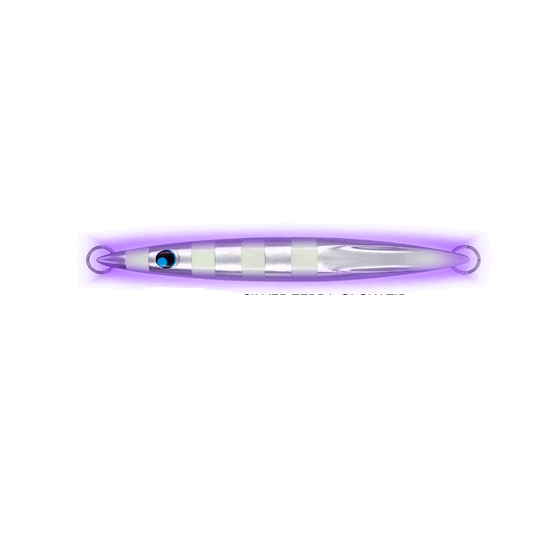 UROCO UROCO JIG 200g ALUMINUM UV #013GUV ALUMINUM SILVER ZEBRA GLOW TIP