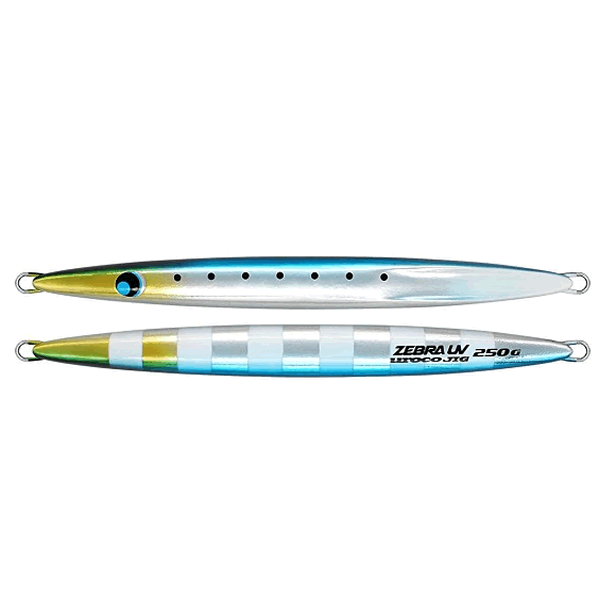 UROCO UROCO JIG 250g ZEBRA UV #501GUV ALUMINUM SARDINE UV ZEBRA saltwater fishing lure