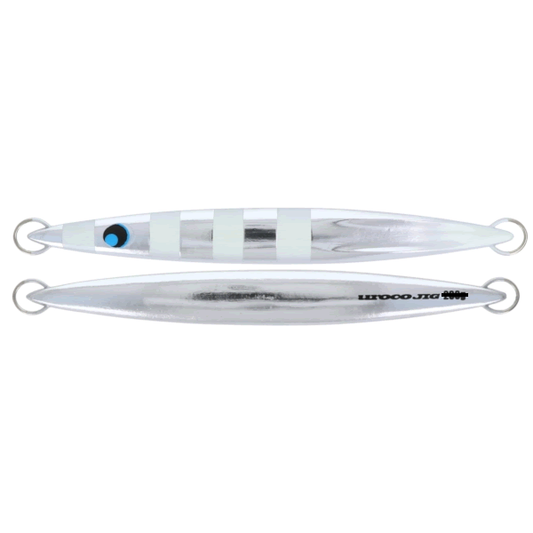 UROCO UROCO JIG 80g ALUMINUM UV #013GUV ALUMINUM SILVER/ZEBRA GLOW TIP