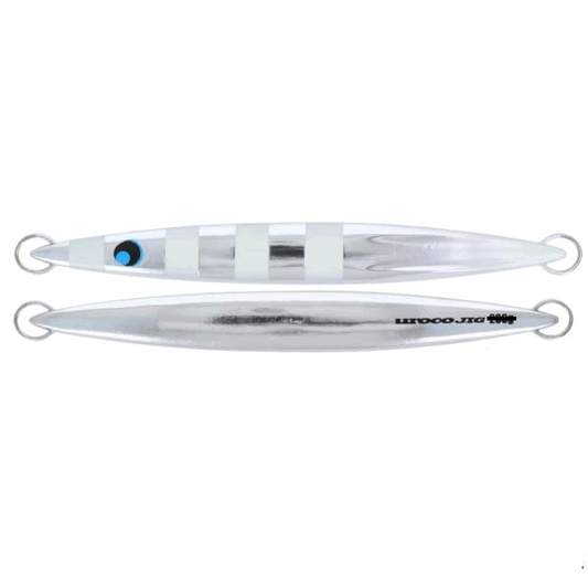 UROCO UROCO JIG 120g ALUMINUM UV #013GUV ALUMINUM SILVER/ZEBRA GLOW TIP