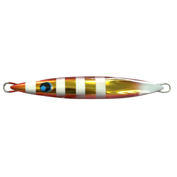 UROCO UROCO JIG SHORT 120g ALUMINUM UV #015GUV RED&GOLD/ZEBRA GLOW TIP/UV saltwater fishing lure