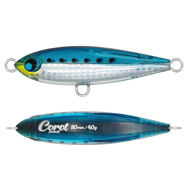 UROCO COROT PENCIL 80 80mm, 40g Sinking #002UV CLEAR/HALF HOLO/SARDINE saltwater fishing lure