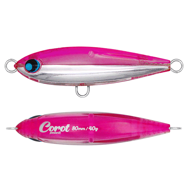 UROCO COROT PENCIL 80 80mm, 40g Sinking #003 CLEAR/HALF ALUMINUM/PINK saltwater fishing lure
