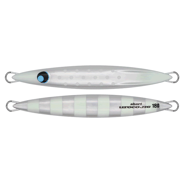 UROCO UROCO JIG SHORT SPINEGI 180g #255BG SHELL SILVER/BG DOT ZEBRA